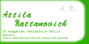 attila mattanovich business card